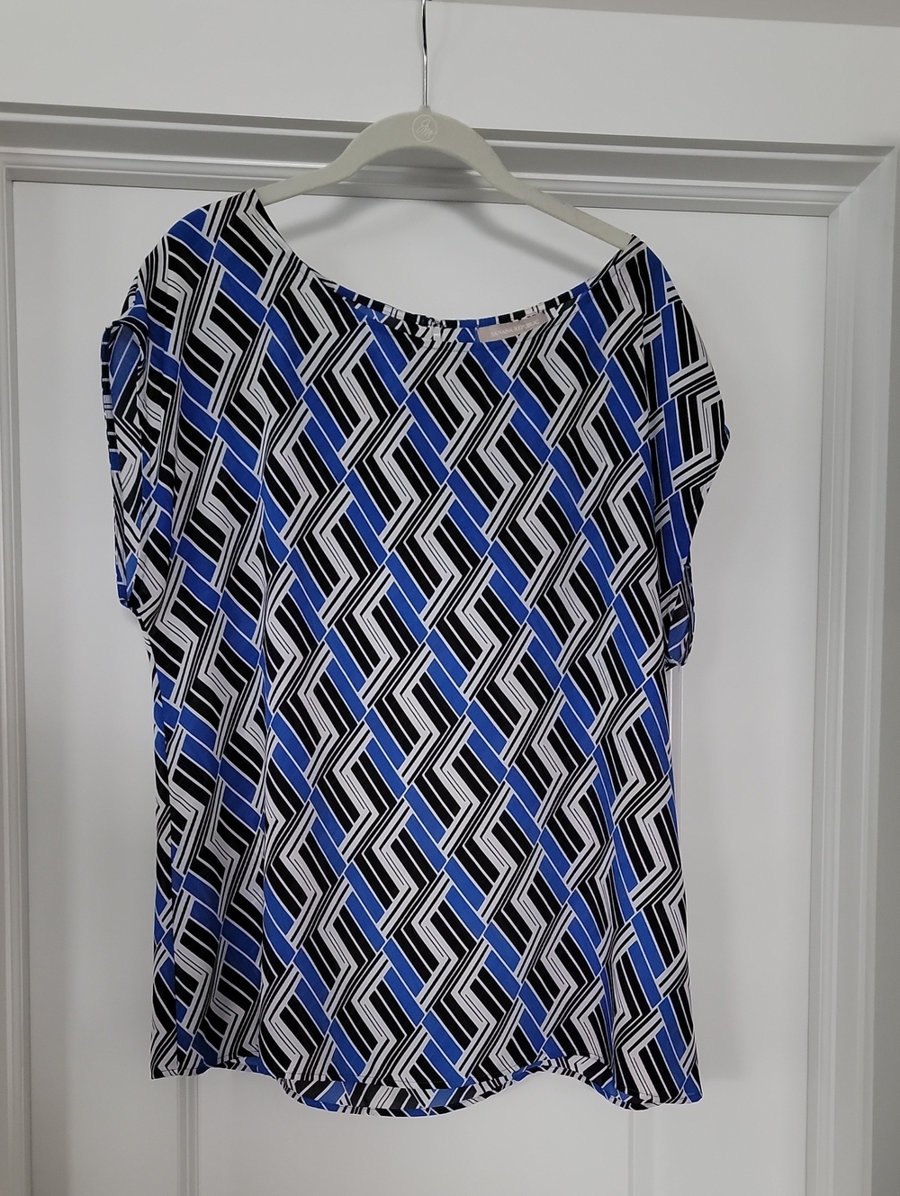 Banana Republic Geometric Print Cap Sleeve Blouse